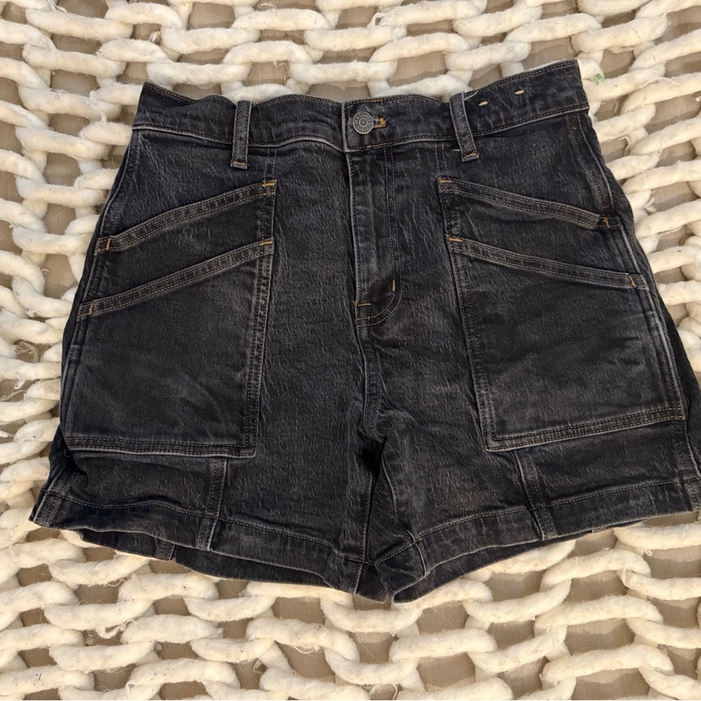Madewell High Waist Black Denim Shorts